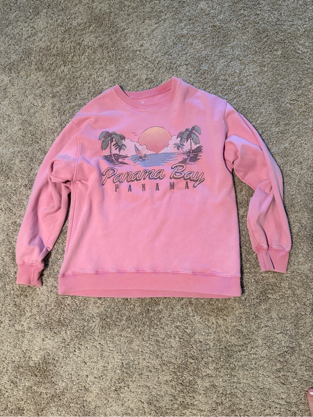 Hollister Pink Panama Bay Graphic Crewneck Sweatshirt